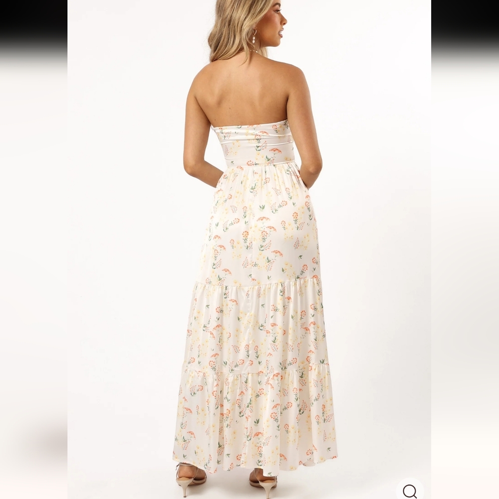 Petal & Pup Cream Strapless Floral Maxi Dress - Picture 2 of 11